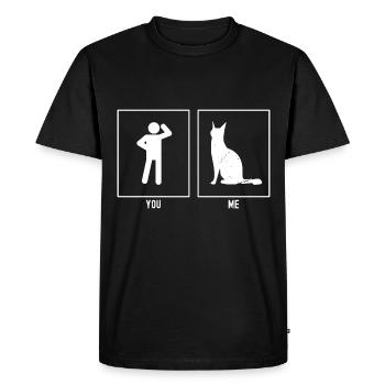 Vous - I - Chat stylisé - T-shirt Premium bio Homme - noir - Devant - Nico (187cm)