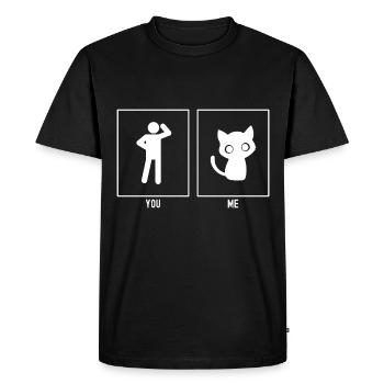Toi - Moi - Chat mignon - T-shirt Premium bio Homme - noir - Devant - Nico (187cm)