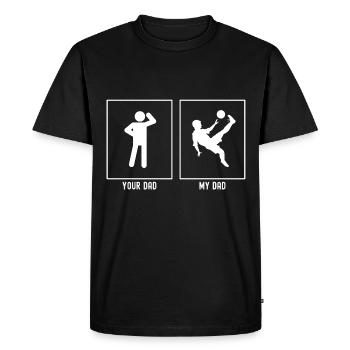 Your Father - My Father - Football Flip Kick - Men's Premium Organic T-Shirt - black - Front - Nico (187cm)