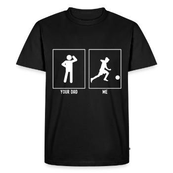 Your Father - Me - Ready to Hit the Football - Men's Premium Organic T-Shirt - black - Front - Nico (187cm)