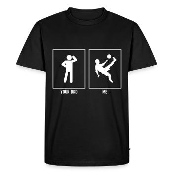 Your Father - Me - Air Kick - Men's Premium Organic T-Shirt - black - Front - Nico (187cm)