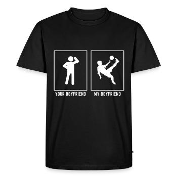 Your Friend - My Friend - Football High Kick - Men's Premium Organic T-Shirt - black - Front - Nico (187cm)