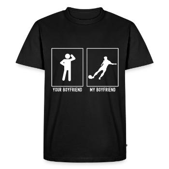 Your Friend - My Friend - Awesome Soccer Kick - Men's Premium Organic T-Shirt - black - Front - Nico (187cm)