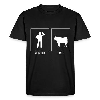 Ton Père - Moi - Ferme Taureau - T-shirt Premium bio Homme - noir - Devant - Nico (187cm)