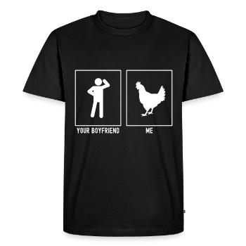 Votre ami - Moi - Poulet de ferme - T-shirt Premium bio Homme - noir - Devant - Nico (187cm)