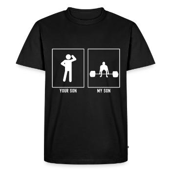 Your Son - My Son - Fitness Deadlift - Men's Premium Organic T-Shirt - black - Front - Nico (187cm)