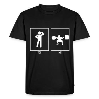 Vous - Moi - Fitness Heavy Lifting - T-shirt Premium bio Homme - noir - Devant - Nico (187cm)