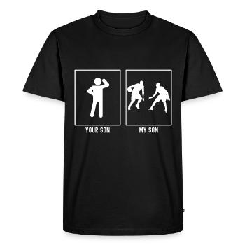 Dein Sohn - Mein Sohn - Basketball Duo - Men's Premium Organic T-Shirt - black - Front - Nico (187cm)