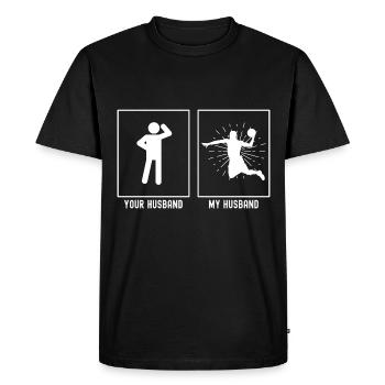 Her Husband - My Husband - Slamdunk Basketball - Men's Premium Organic T-Shirt - black - Front - Nico (187cm)