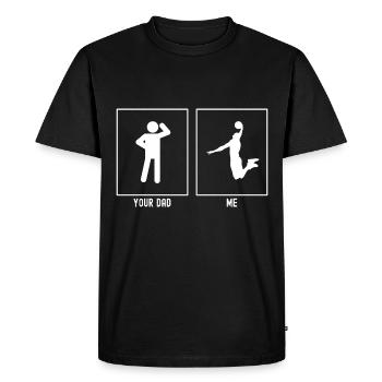 Ton père - Moi - Basketball Slam Dunk - T-shirt Premium bio Homme - noir - Devant - Nico (187cm)
