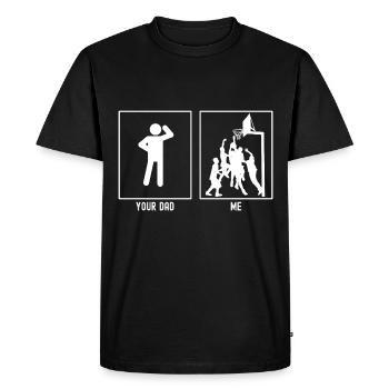 Ton père - Moi - Jeux de basketball - T-shirt Premium bio Homme - noir - Devant - Nico (187cm)