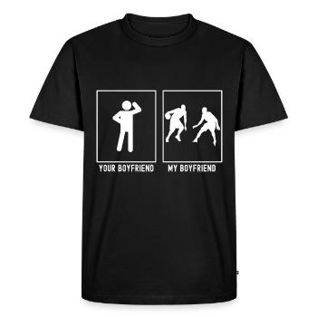 Your Friend - My Friend - Basketball Block - Men's Premium Organic T-Shirt - black - Front - Nico (187cm)