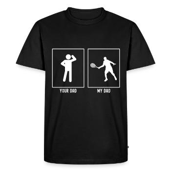 Ton père - Mon père - Joueur de tennis Illustrati - T-shirt Premium bio Homme - noir - Devant - Nico (187cm)