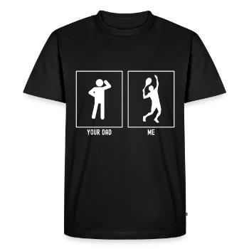 Ton père - Moi - Tennis Serve - T-shirt Premium bio Homme - noir - Devant - Nico (187cm)