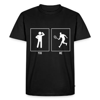 You - Me - Tennis Player Running - Men's Premium Organic T-Shirt - black - Front - Nico (187cm)