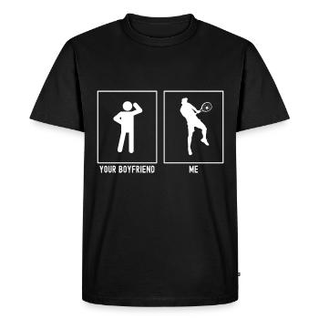 Your Friend - Me - Tennis Player Hit - Men's Premium Organic T-Shirt - black - Front - Nico (187cm)