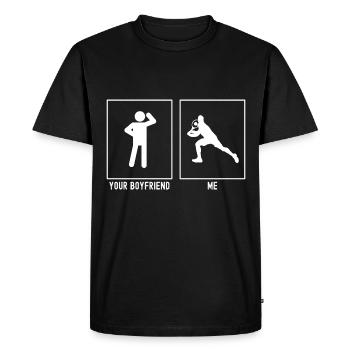 Your Boyfriend - Me - Tennis Hit - Men's Premium Organic T-Shirt - black - Front - Nico (187cm)
