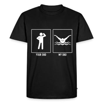 Ton père - Mon père - Lunettes de natation - T-shirt Premium bio Homme - noir - Devant - Nico (187cm)