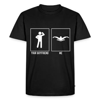 Ton ami - Moi - Illustration de natation - T-shirt Premium bio Homme - noir - Devant - Nico (187cm)