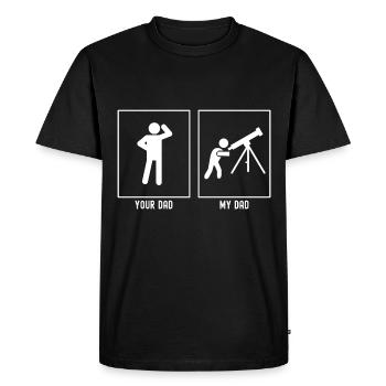 Ton père - Mon père - Astronomy Hobby - T-shirt Premium bio Homme - noir - Devant - Nico (187cm)
