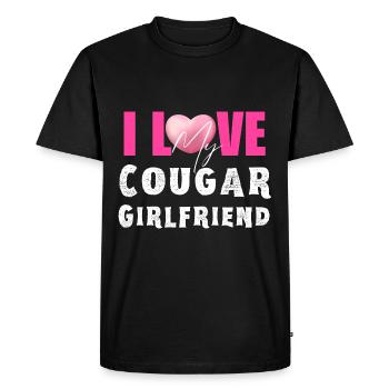 I Heart My GF I Love My Cougar Girlfriend - Men's Premium Organic T-Shirt - black - Front - Nico (187cm)