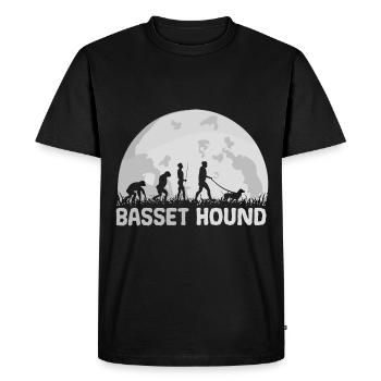 Basset Hound Chien Evolution Lune - T-shirt Premium bio Homme - noir - Devant - Nico (187cm)