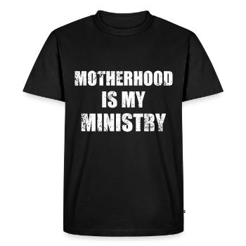 La maternité est mon ministère - T-shirt Premium bio Homme - noir - Devant - Nico (187cm)