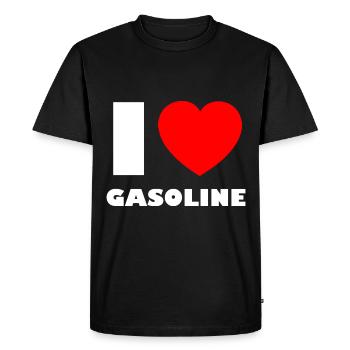 A heart for combustion engines - Men's Premium Organic T-Shirt - black - Front - Nico (187cm)