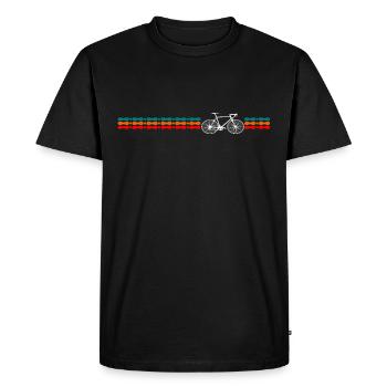 Vélo de course Vélo Rétro Design - T-shirt Premium bio Homme - noir - Devant - Nico (187cm)