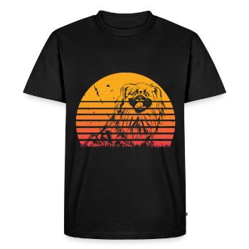 Beijing Dogs Sun Silhouette Vintage - T-shirt Premium bio Homme - noir - Devant - Nico (187cm)