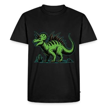 Dinosaure vert, Fantasy Dino – Le géant vert - T-shirt Premium bio Homme - noir - Devant - Nico (187cm)