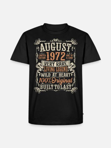Born August 1972 Birthday Gift - Men's Premium Organic T-Shirt - black