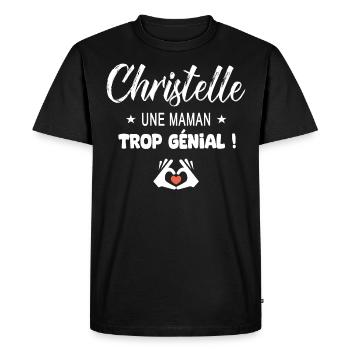 Christelle Cadeau pour une maman génial - T-shirt Premium bio Homme - noir - Devant - Nico (187cm)