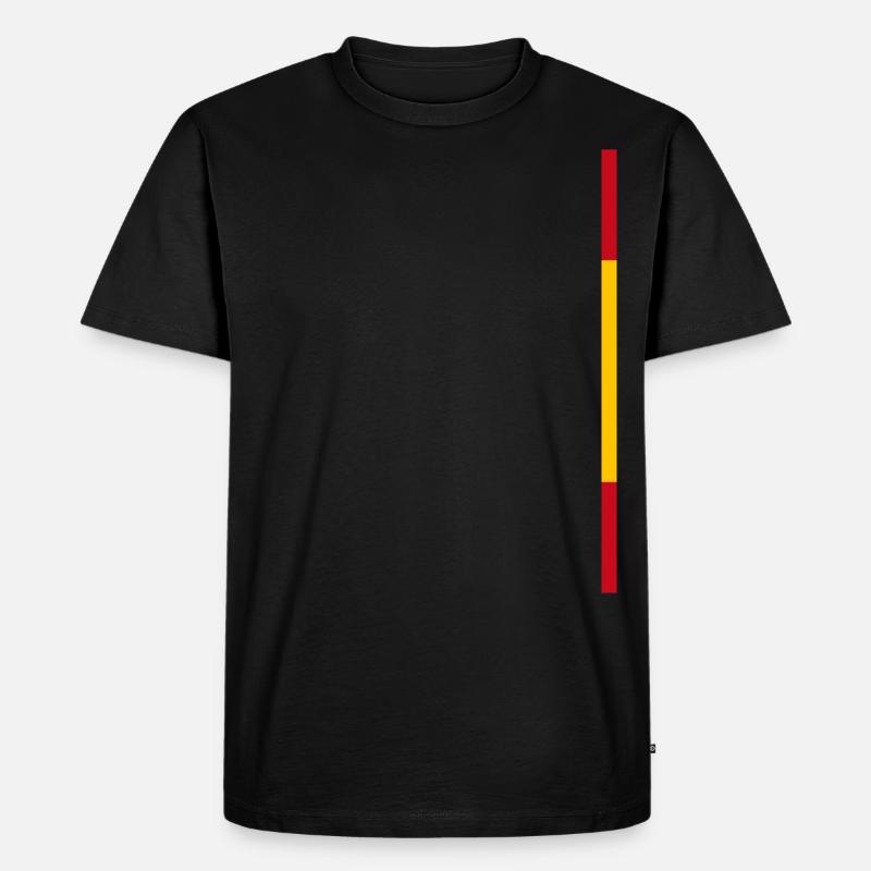 Spanienflagge Style Streifen - Männer Premium Bio T-Shirt - Schwarz