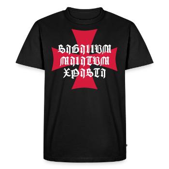 Croix de chevalier de la sentence - sigillvm - T-shirt Premium bio Homme - noir - Devant - Nico (187cm)