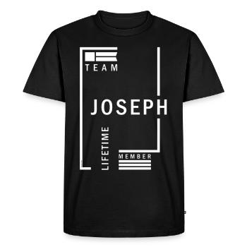 Name Joseph - Men's Premium Organic T-Shirt - black - Front - Nico (187cm)