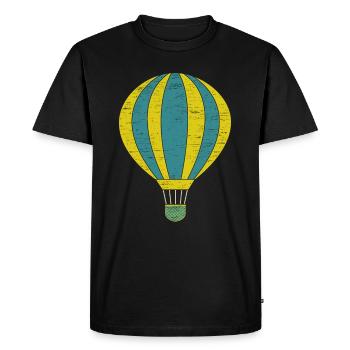 Ballon à air chaud cadeau gaz panier - T-shirt Premium bio Homme - noir - Devant - Nico (187cm)