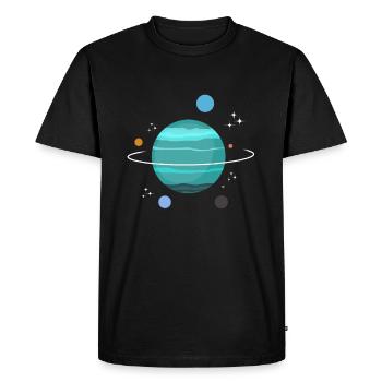 Uranus Planet Gift - T-shirt Premium bio Homme - noir - Devant - Nico (187cm)