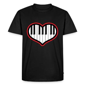 Piano Geschenk Klavier und Flügel - Männer Premium Bio T-Shirt - Schwarz - Vorne - Nico (187cm)