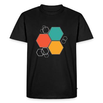 Hexagon gift hexagon - Men's Premium Organic T-Shirt - black - Front - Nico (187cm)