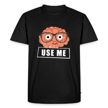 Genius gift brain glasses nerd clever genius - Men's Premium Organic T-Shirt - black - Front - Nico (187cm)
