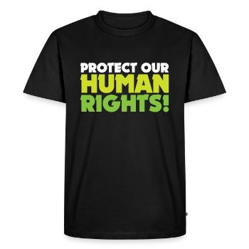 Human Rights Gift Demo Protest - Men's Premium Organic T-Shirt - black - Front - Nico (187cm)