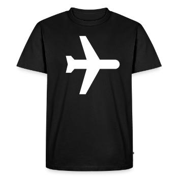 Airplan White - Men's Premium Organic T-Shirt - black - Front - Nico (187cm)