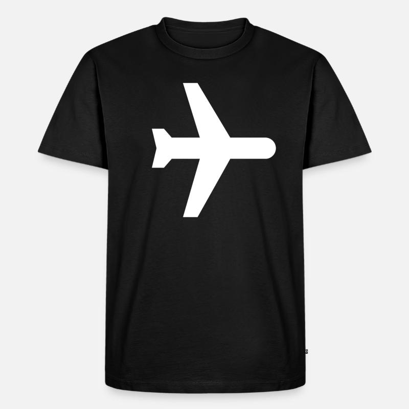 Airplan White - Männer Premium Bio T-Shirt - Schwarz