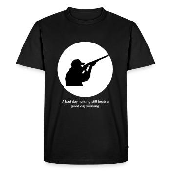 Hunting - Men's Premium Organic T-Shirt - black - Front - Nico (187cm)