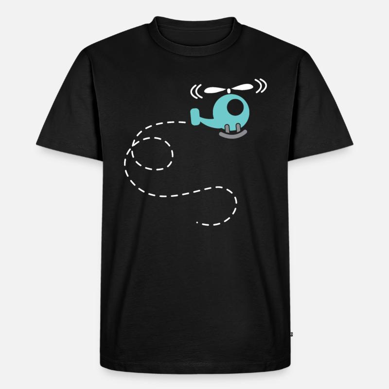 Helicopter Geschenk Heli Hubschrauber Kinder Baby - Männer Premium Bio T-Shirt - Schwarz