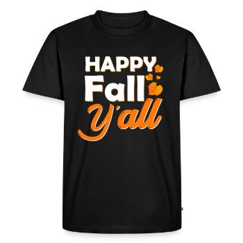 Autumn gift colorful leaves rain - Men's Premium Organic T-Shirt - black - Front - Nico (187cm)