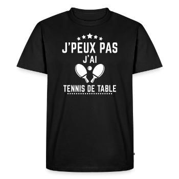J'ai tennis de table - T-shirt Premium bio Homme - noir - Devant - Nico (187cm)