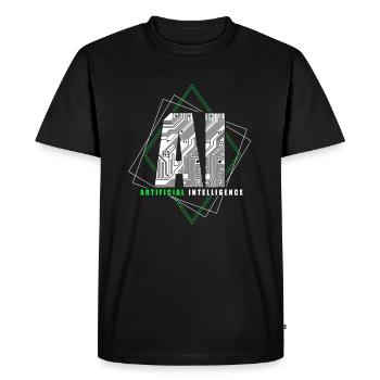 Intelligence artificielle cadeau KI AI technologie - T-shirt Premium bio Homme - noir - Devant - Nico (187cm)