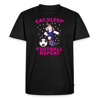 Licorne jouant au football - T-shirt Premium bio Homme - noir - Devant - Nico (187cm)